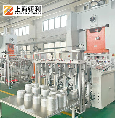 Mitsubishi PLC Servo Aluminium Food Container Machine with 180-260mm Slide Strokes